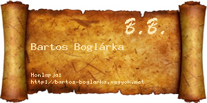 Bartos Boglárka névjegykártya